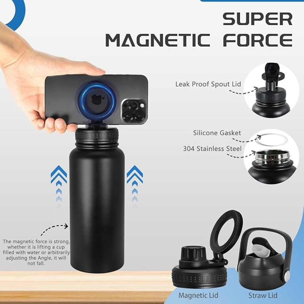 32oz Sport Water Bottle With Magnetic Phone Holder