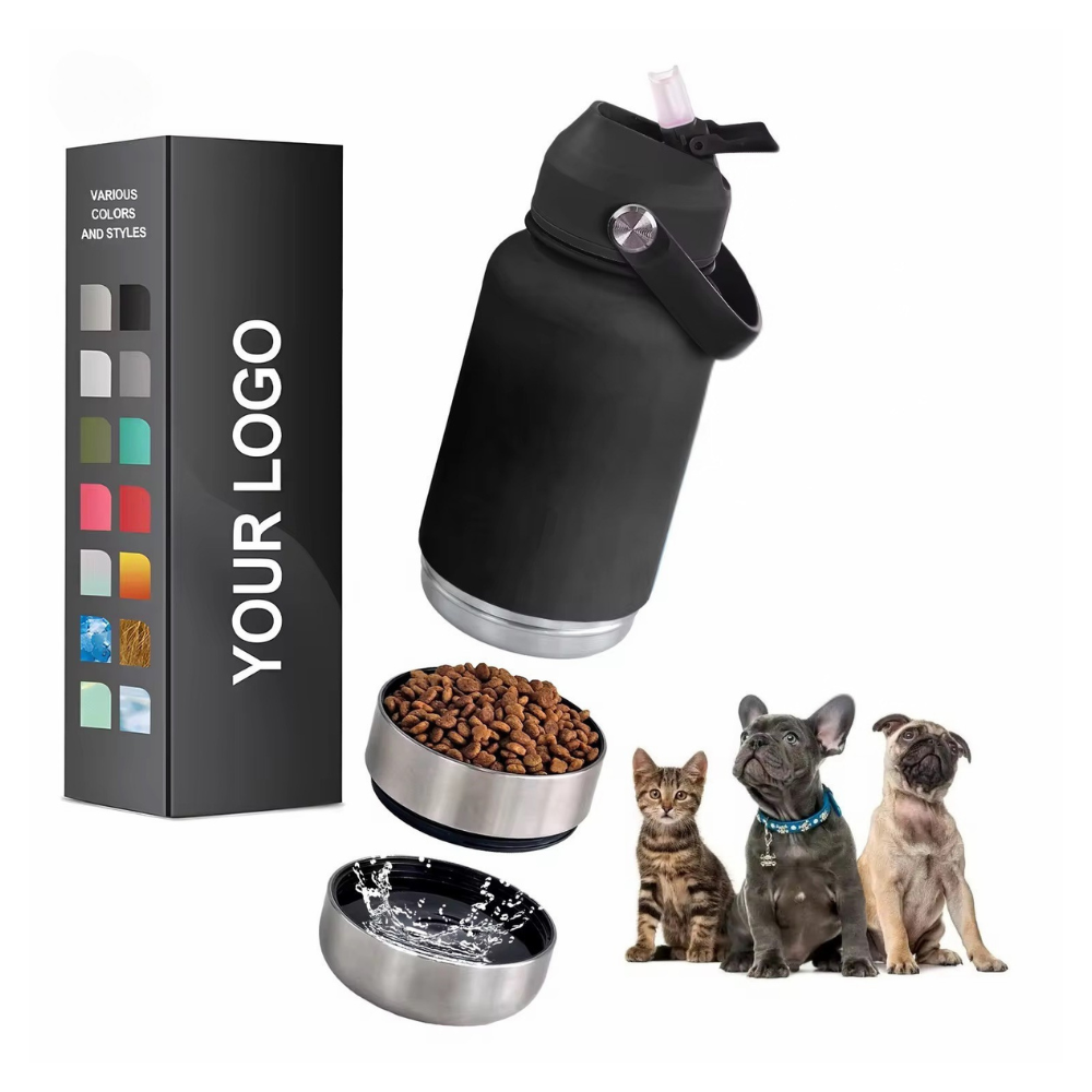Pet Feeder Travel Bowl Stainless Steel Insulated Water Bottle